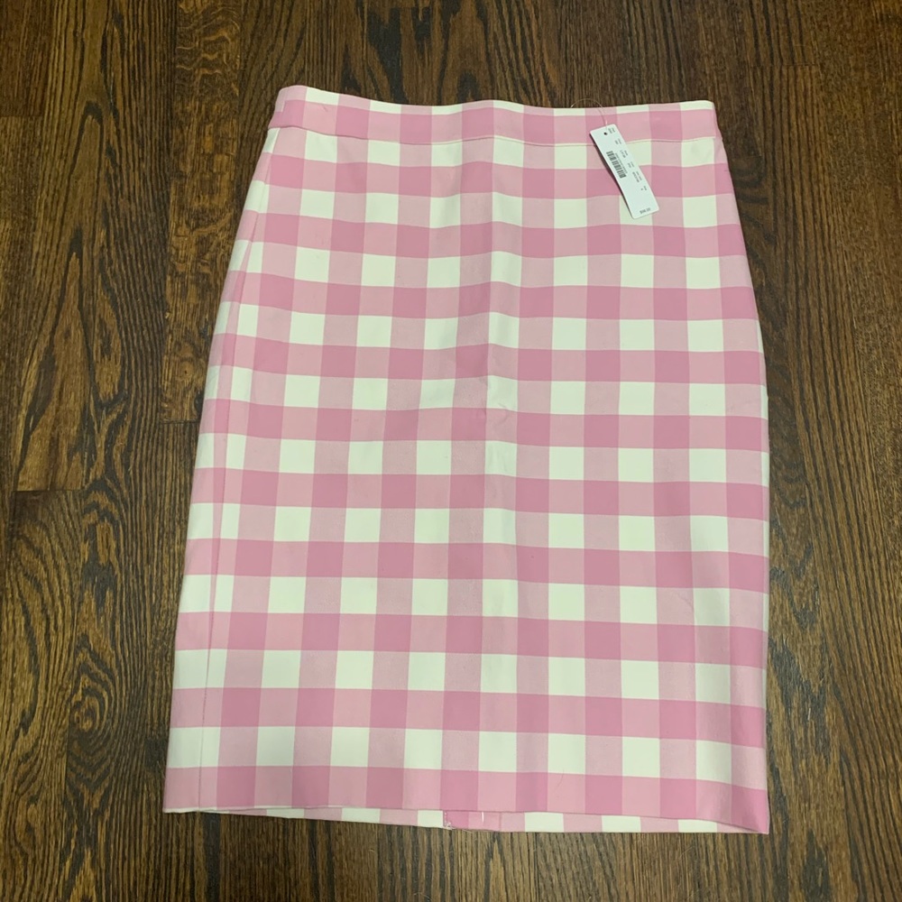 JCrew Gingham Pencil Skirt NWT